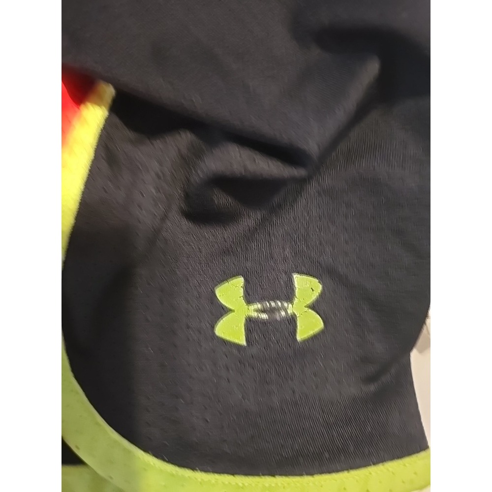 Under Armour Black Loose heatgear Shorts Size Small Athletic With Neon‎ 2012 - Picture 5 of 5